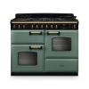 Rangemaster CLDLO110DFPMGR/AB1 Classic Deluxe OC 110 DF Dual Fuel Range Cooker Mineral Green Antique Brass