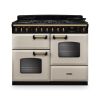Rangemaster CLDLO110DFPPCR/AB1 Classic Deluxe OC 110 DF Dual Fuel Range Cooker Pale Cream Antique Brass