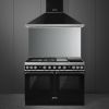 Smeg CPF120IGMPBL 120cm Portofino Dual Fuel Range Cooker with Mixed Hob - Black