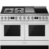 Smeg CPF120IGMPWH 120cm Portofino Dual Fuel Range Cooker With Mixed Hob White