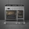 Smeg CPF92GMX 90cm Portofino Dual Fuel Range Cooker Stainless Steel