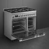 Smeg CPF92GMX 90cm Portofino Dual Fuel Range Cooker Stainless Steel