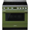 Smeg CPF9IPOG 90cm Portofino Electric Induction Range Cooker Olive Green