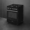 Smeg CX61GMBL 70L Dual Fuel Slot In Cooker With Vapor Clean - Black - A Rated