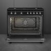 Smeg CX91GMBL 90cm Concert Dual Fuel Range Cooker Black