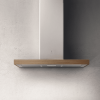 Elica BIO Wide Chimney Hood - White / Oak Wood - A+ Rated