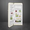Smeg FAB28LCR6UK 60cm Retro Free Standing Fridge With Ice Box in Cream, Left hand hinge