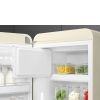 Smeg FAB28LCR6UK 60cm Retro Free Standing Fridge With Ice Box in Cream, Left hand hinge