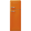 Smeg FAB30ROR6UK Static Fridge Freezer, 80/20, Orange, C Rated