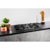 Hotpoint FTGHG751DHBK 75cm Black Gas On Glass Hob - Front Controls