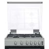 Statesman GDL60S Glass Lid Double Oven Gas Cooker, 4 Gas Burners, 60cm Wide, Silver