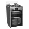 Hotpoint HDG6GDCWX 60cm Freestanding Gas Double Oven Cooker with Glass Lid - Inox