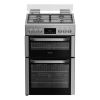 Hotpoint HDG6GDCWX 60cm Freestanding Gas Double Oven Cooker with Glass Lid - Inox