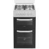 Hotpoint HTG5GCWL 50cm Twin Cavity Gas Cooker with Glass Lid in White 59L