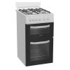 Hotpoint HTG5GCWL 50cm Twin Cavity Gas Cooker with Glass Lid in White 59L