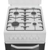 Hotpoint HTG5GCWL 50cm Twin Cavity Gas Cooker with Glass Lid in White 59L