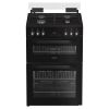 Hotpoint HTG6GDCB1 60cm Freestanding Gas Twin Cavity Cooker with Glass Lid - Black