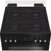 Hotpoint HTG6GDCB1 60cm Freestanding Gas Twin Cavity Cooker with Glass Lid - Black