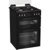 Hotpoint HTG6GDCB1 60cm Freestanding Gas Twin Cavity Cooker with Glass Lid - Black