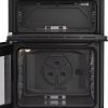 Hotpoint HTG6GDCB1 60cm Freestanding Gas Twin Cavity Cooker with Glass Lid - Black