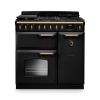 Rangemaster CLDL90DFPGBL/AB1 Classic Deluxe  90 DF  Dual Fuel Range Cooker Gloss Black Antique Brass