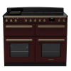Rangemaster ESDLB110EIPBOR/AB1 110cm Induction Range Cooker ESTEL DLX BC –Bordeaux / Antique Brass - A Rated