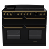 Rangemaster ESDLB110EIPGBL/AB1 110cm Induction Range Cooker ESTEL DLX BC –Black Gloss /  Antique Brass - A Rated