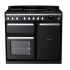 Rangemaster ESDL100DFPGBL/CM1 100cm Wide Dual Fuel Range Cooker - Gloss Black / Chrome - A Rated