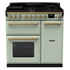 Rangemaster ESDL90DFPMNT/AB1 90cm Wide Dual Fuel Range Cooker - Mint / Antique Brass - A Rated