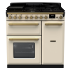 Rangemaster ESDL90DFPPCR/AB1 90cm Wide Dual Fuel Range Cooker - Pale Cream / Antique Brass - A Rated