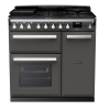 Rangemaster ESDL90DFPSLT/CM1 90cm Wide Dual Fuel Range Cooker -Slate / Chrome - A Rated