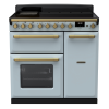 Rangemaster ESDL90EIPMSB/AB1 90cm Wide Induction Range Cooker - Misty Blue / Antique Brass - A Rated