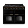 Rangemaster CLDLB110DFPGBL/AB1 Classic Deluxe BC 110 DF Dual Fuel Range Cooker Gloss Black Antique Brass