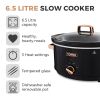 Tower T16019RG 6.5L Slow Cooker- Rose Gold-Black