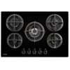 Stoves ST GTG75C BLK 75cm built-in gas through glass hob offers 5 gas burners