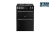 Belling PROV BEL FSA VISION 60DF BSS 60cm Dual Fuel Twin Oven Cooker Black Silver Steel A+ Rated