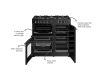 Belling BEL RCA FARMHOUSE 90DF BLK Dual Fuel Range Cooker