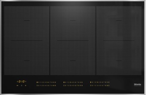 Miele KM7575FR 80cm Wide 6 Zone Induction Hob with 3 PowerFlex Cooking Areas - Black